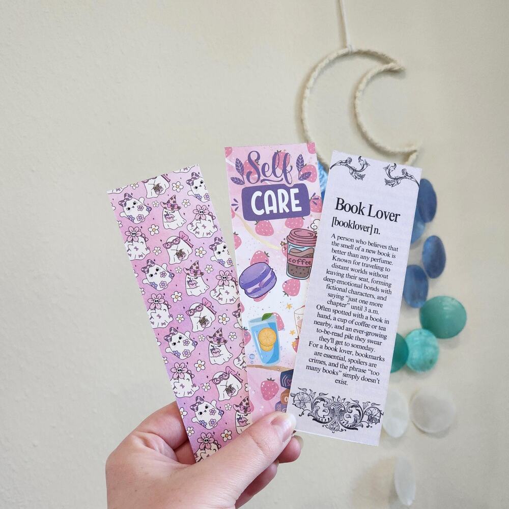 Pink Book Lover Bookmark Retro Style Art Book Club Reading Library Bookish Gift